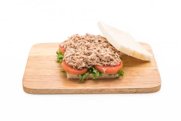 tuna sandwich on white