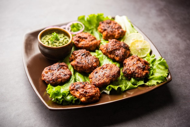 Tunde Ke Kabab, also known as Buffalo, chicken or meat galouti kebab, is a soft dish made out of minced meat which is popular in India