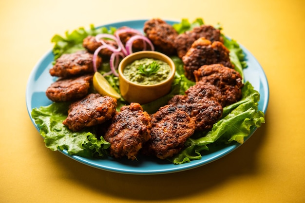 Tunde Ke Kabab, also known as Buffalo, chicken or meat galouti kebab, is a soft dish made out of minced meat which is popular in India