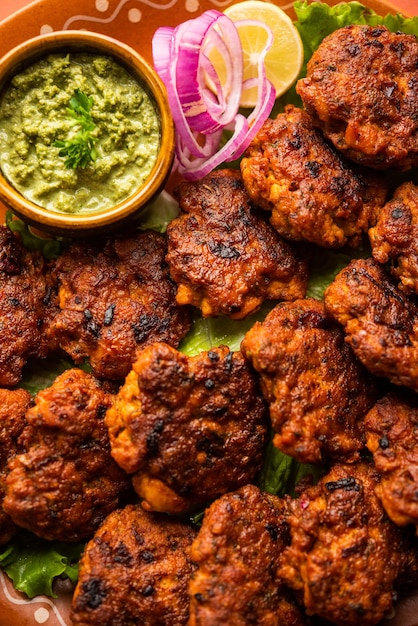 Tunde Ke Kabab, also known as Buffalo, chicken or meat galouti kebab, is a soft dish made out of minced meat which is popular in India