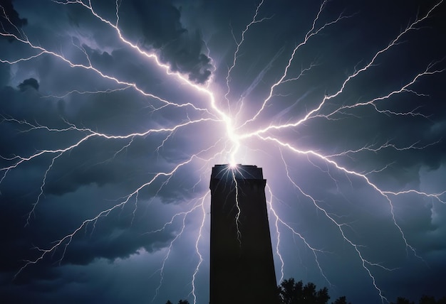 Tunder lightning bolts isolated on black background