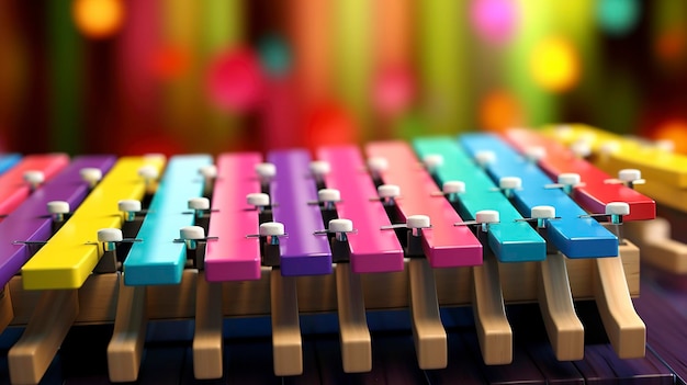 Tuned Xylophone with Colorful Keys