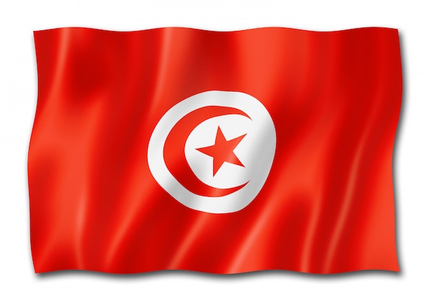 Tunisian flag isolated