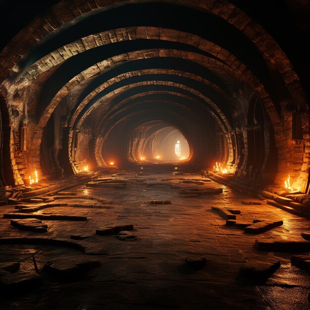 tunnel background with neon lights