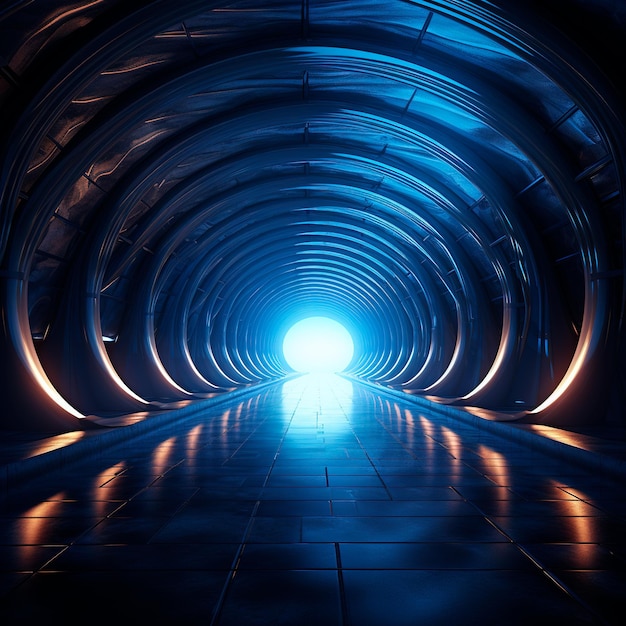 tunnel background with neon lights