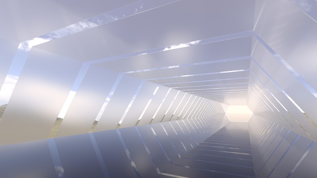 Tunnel under the blue sky d rendering