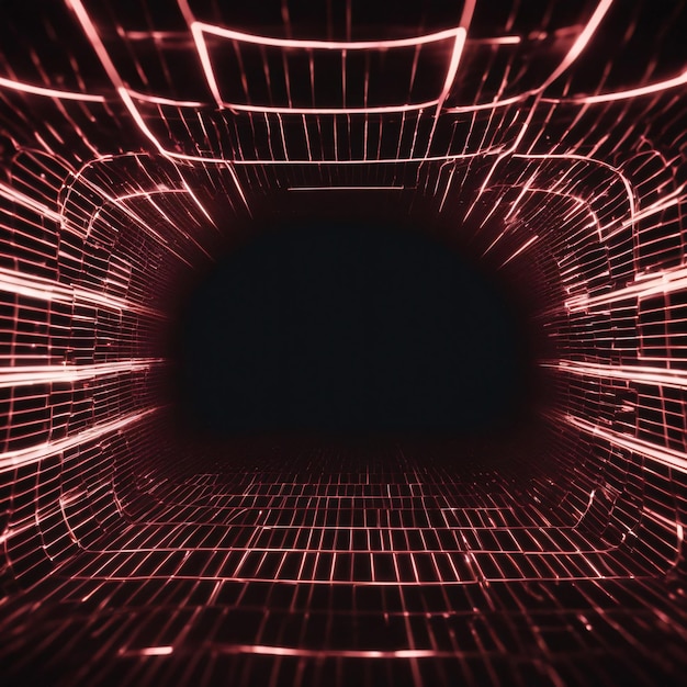 Tunnel of glowing arcs abstract background