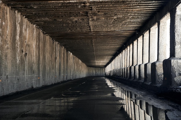 A tunnel in the mountains that protects the road from snow