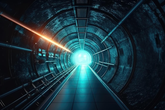 Tunnel with a bright light at the end Generative AI