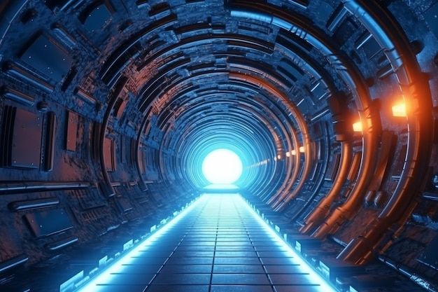 A tunnel with a light at the end of it