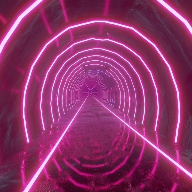 Photo a tunnel with a pink light that says  tunnel