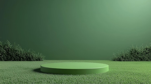 Photo turf minimalistic product display podium