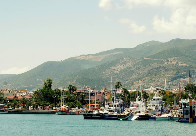 Turkey Alanya Mediterranean sea coastal panorama view of the cit