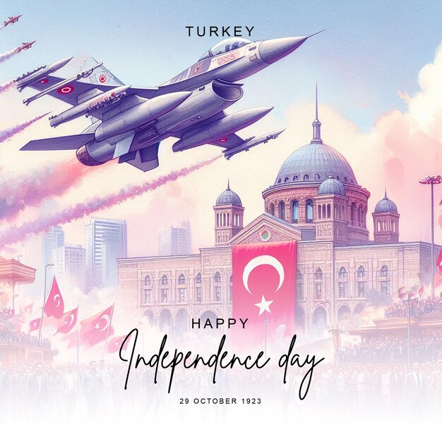 Photo turkey independence day celebration social media post banner flyer poster design