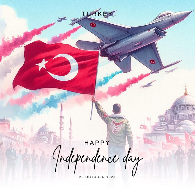 Photo turkey independence day celebration social media post banner flyer poster design