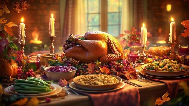 a turkey sits on a table with a turkey on it