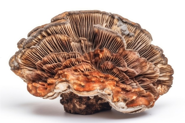 Turkey Tail Mushroom Trametes Versicolor On White Background Generative AI