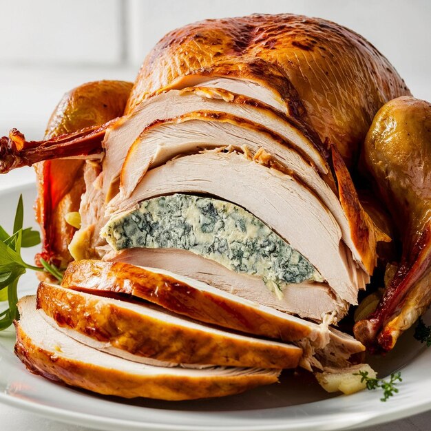 Turkey with blue cheese