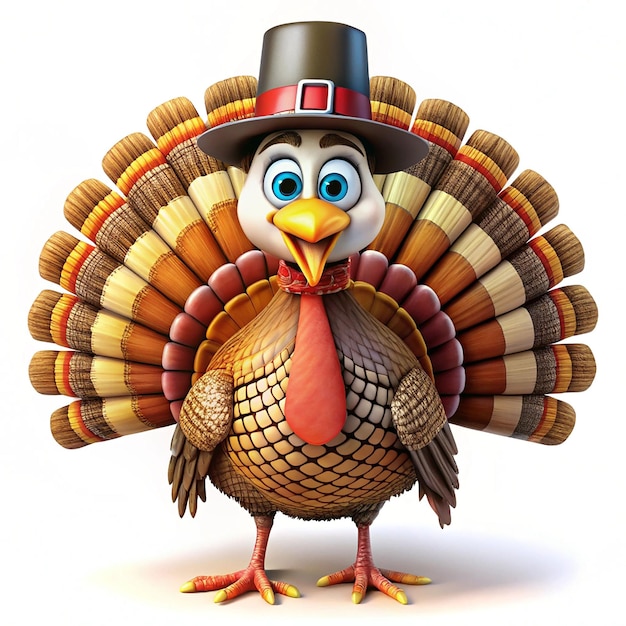 Photo a turkey with a hat that says turkey on it