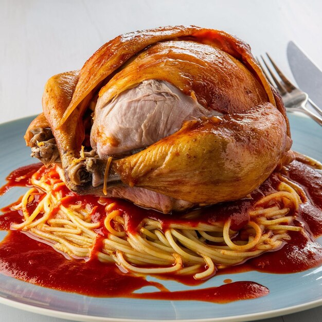 Turkey with spaghetti