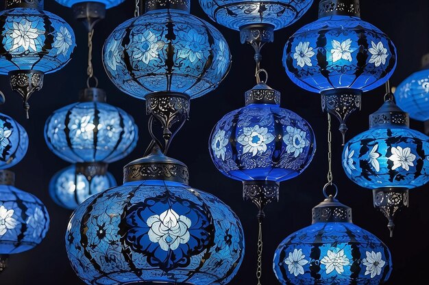 Photo turkish blue lantern