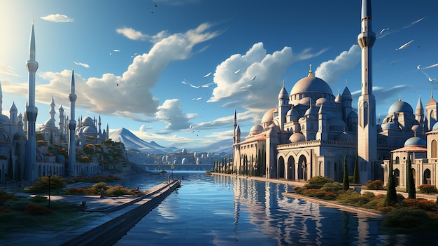 turkish blue mosque background