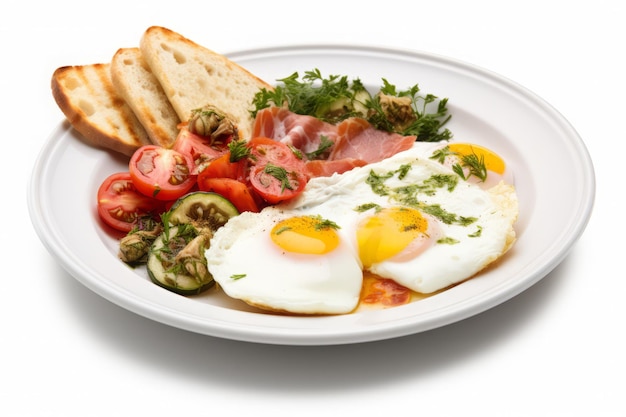 Turkish breakfast plate fried eggs Still healthy life Generate Ai