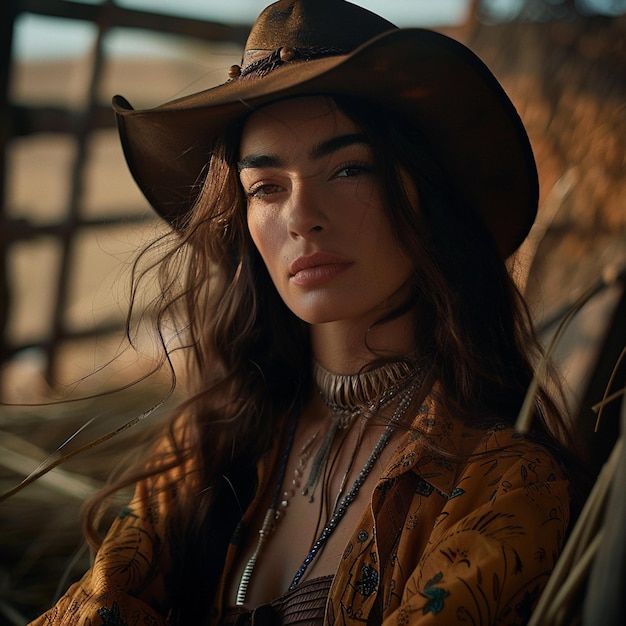 Photo a turkish cowgirl at farm