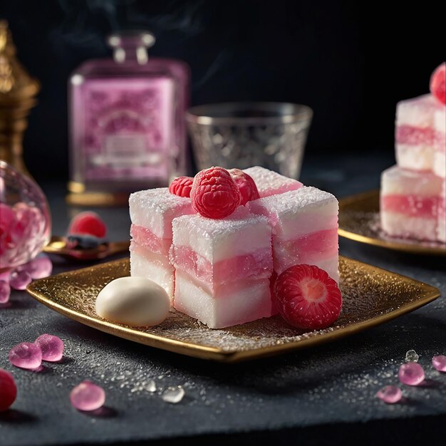 Turkish Delight infused with Mastic a sweet chewy delicacy with a touch of resinous aroma Photogr