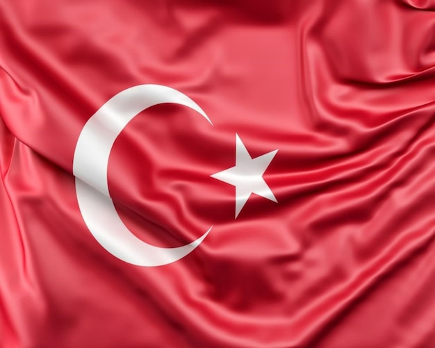 Photo turkish flag waving texture