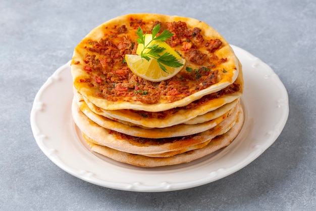 Turkish Food Findik Lahmacun Mini Pizza