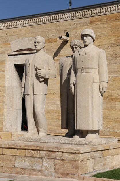 Turkish Men sculpture located at the entrance of the Road of Lions in Anitkabir