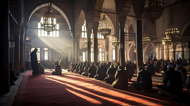 Turkish Muslims pray in a mosque