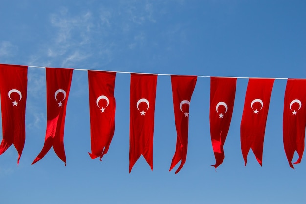 Turkish national flag in view