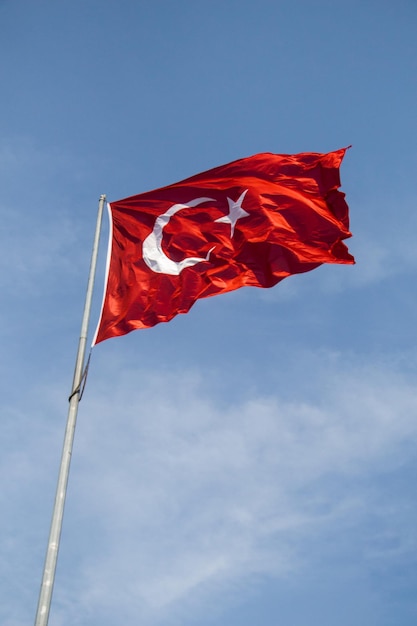 Turkish national flag in view