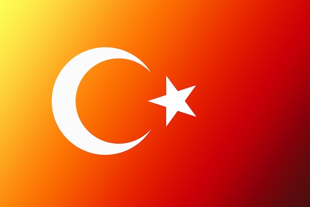 Photo turkish national flag with white star and moon