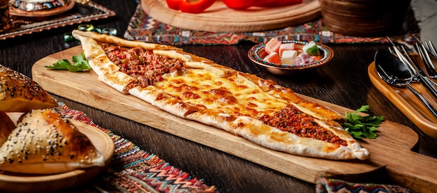 Turkish pizza Pita with a different stuffing.