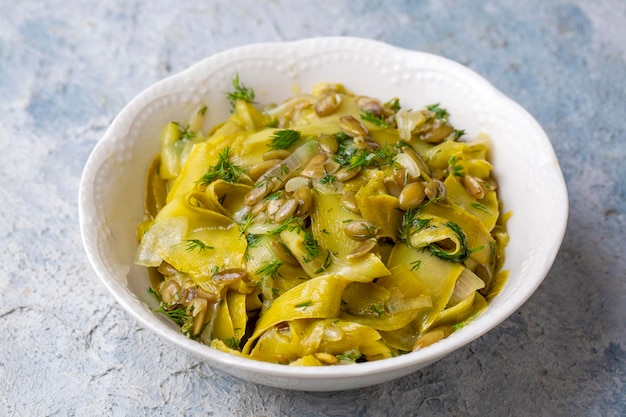 Turkish Squash Zucchini Slices cut with Knife Kabak Siyirma