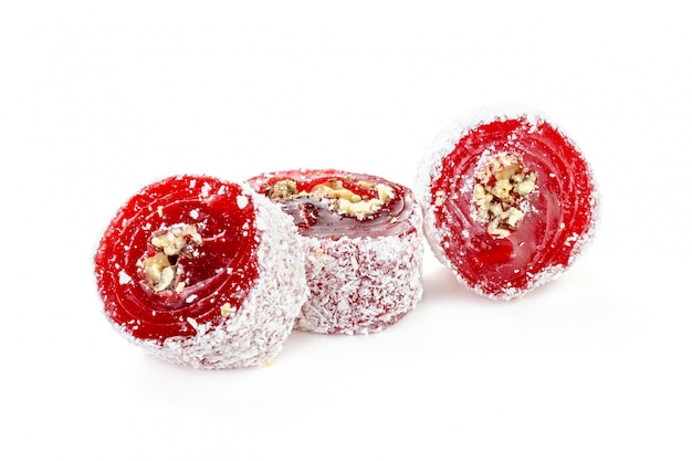 Turkish sweets on white 