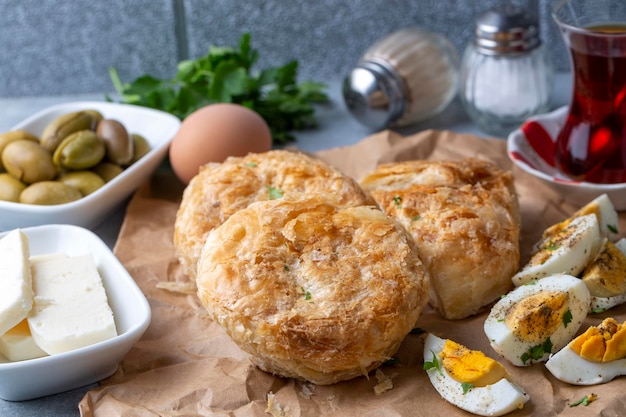 Turkish Traditional Bakery Bagel (Boyoz) and boiled egg