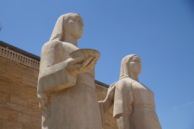 Turkish Women sculpture located at the entrance of the Road of Lions in Anitkabir Ankara Turkiye