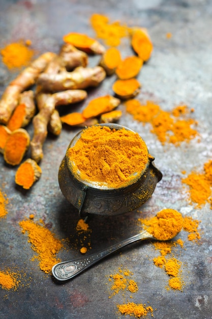 Turmeric root curcuma longa powder