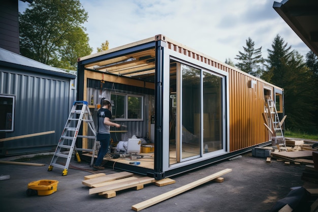 Turning Steel into Style Construction of a Trendy Tiny Container Home construction process