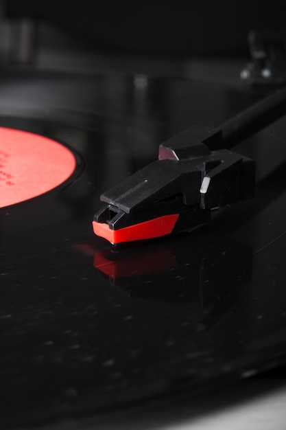 Turntable needle closeup