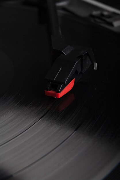 Turntable needle closeup