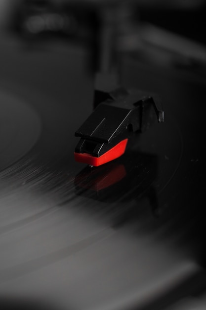 Turntable needle closeup