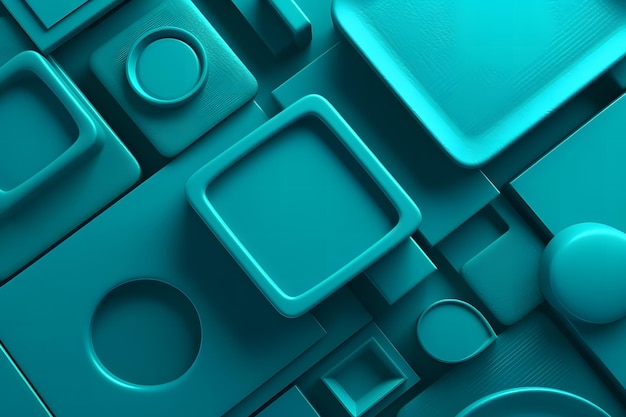 Turquoise abstract background Neural network AI generated