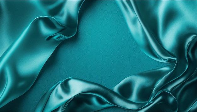 A turquoise background with a white border and a blue silk.