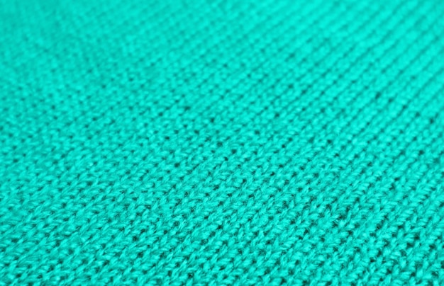 Turquoise Blue Alpaca Knitted Wool Fabric in Diagonal Patterns for Abstract Background