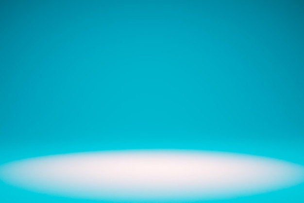 Turquoise or blue podium background with spot light in the middle